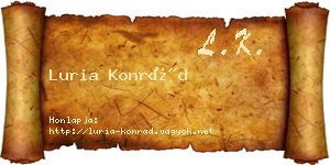 Luria Konrád névjegykártya